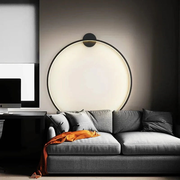 Minimalistische LED-Wandleuchte rund