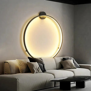 Minimalistische LED-Wandleuchte rund