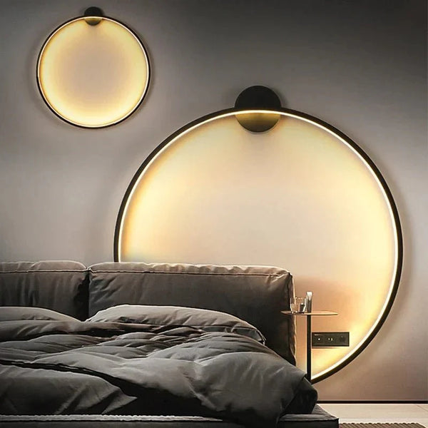 Minimalistische LED-Wandleuchte rund