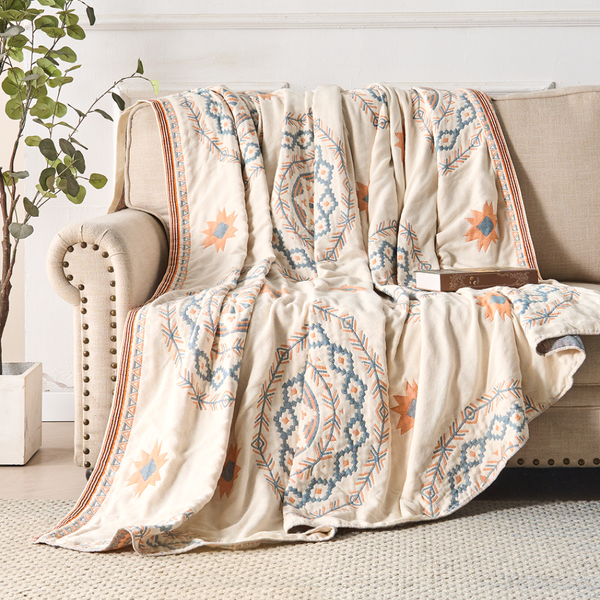 Weiche Boho-Wurfdecke mit Mandala-Druck