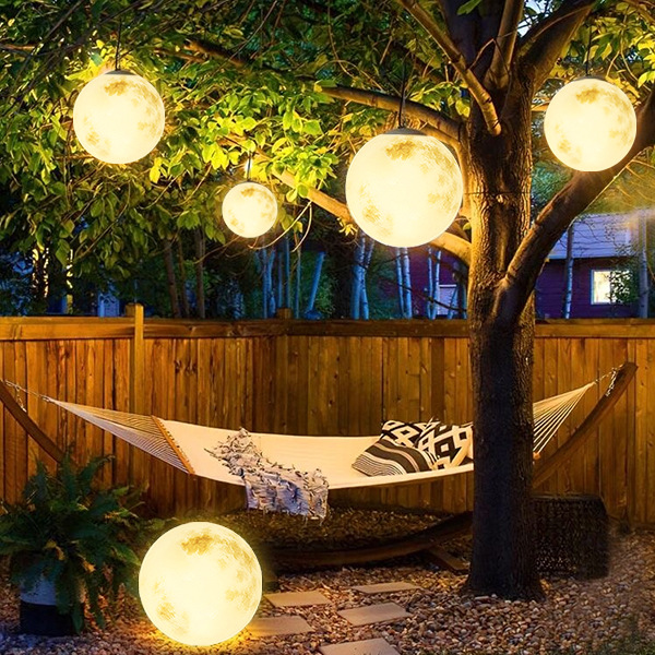 LED Garten Pendelleuchte in Mondform