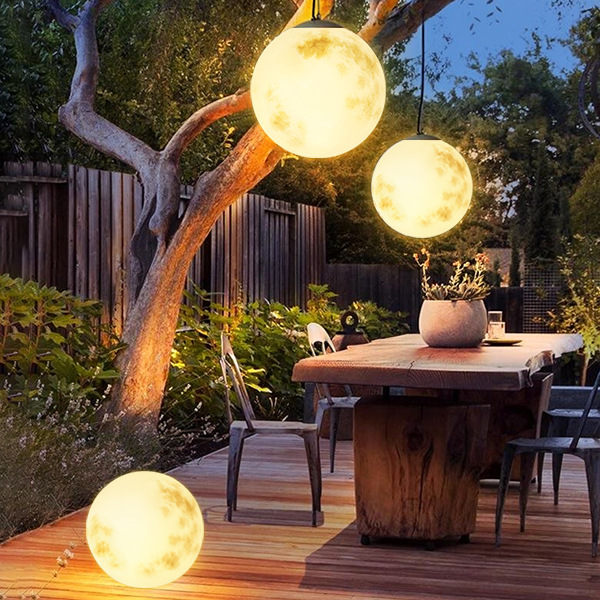 LED Garten Pendelleuchte in Mondform