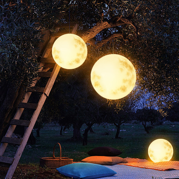 LED Garten Pendelleuchte in Mondform