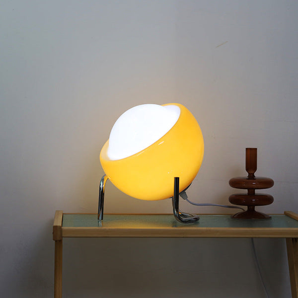 Runde LED-Tischlampe im Weinlese-Still