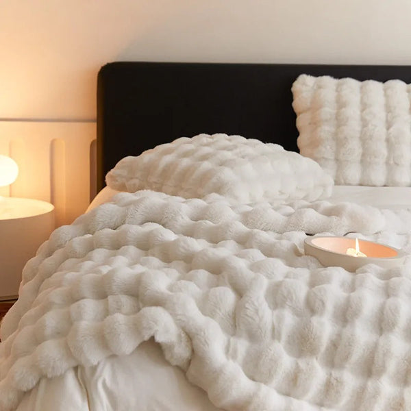 Blase Strukturierte Weiche Flauschige Decke