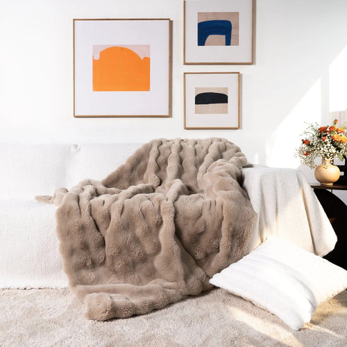 Blase Strukturierte Weiche Flauschige Decke