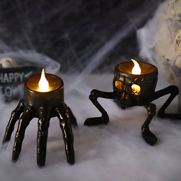 Gruselige Skelett Hand LED Kerze Halloween Deko