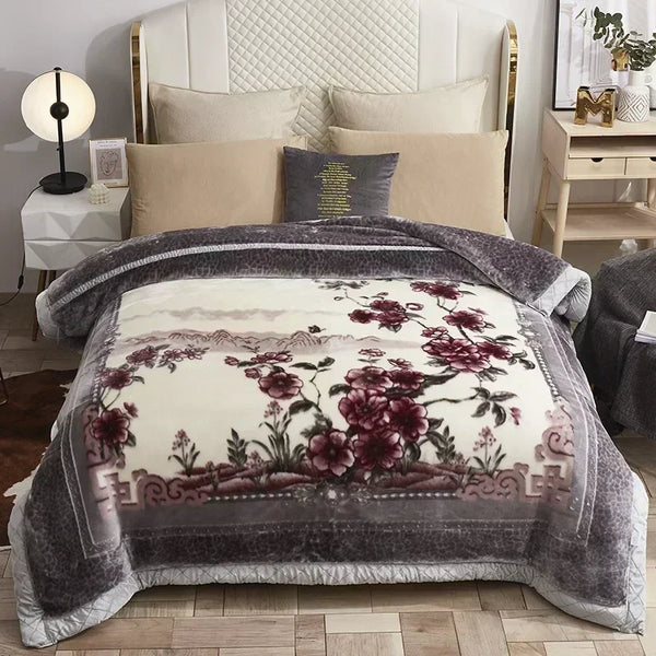 Doppellagige Gewichtet Decke mit Blumenmuster