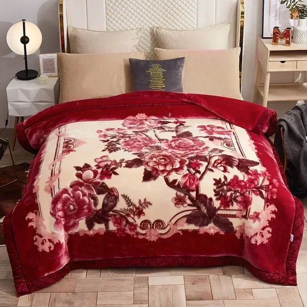 Doppellagige Gewichtet Decke mit Blumenmuster