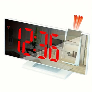 LED-Spiegelprojektionswecker mit drehbarem Projektor