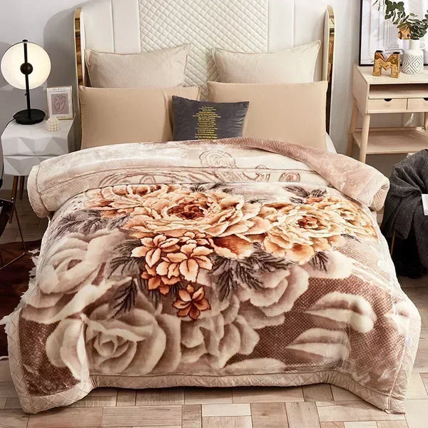 Doppellagige Gewichtet Decke mit Blumenmuster