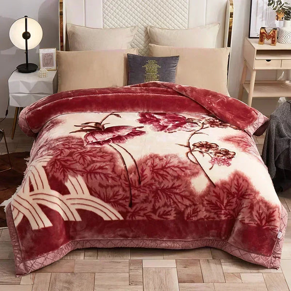 Doppellagige Gewichtet Decke mit Blumenmuster