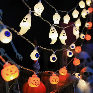 Gruselige Halloween Deko LED Augapfel Lichterkette