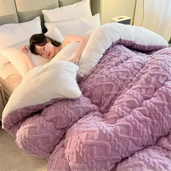 Wendbare Gewichtet Kuscheldecke mit Rautenmuster