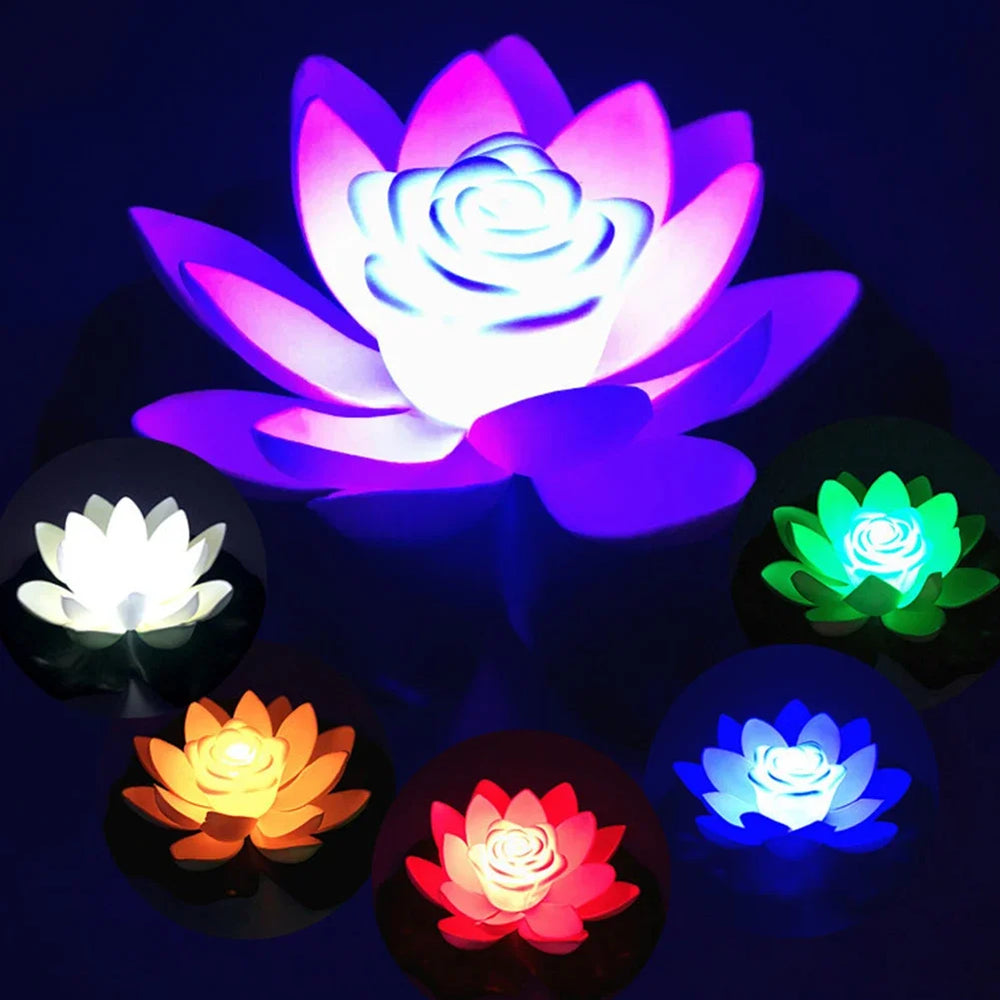 Moderne LED-Lotus-Schwimmleuchte