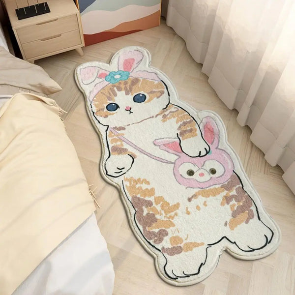 Niedliche Katze Selfie Teppich für Schlafzimmer