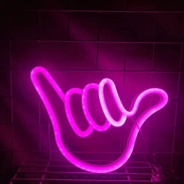 Frieden Hand LED Neon Wandleuchte