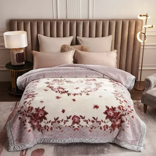Doppellagige Gewichtet Decke mit Blumenmuster