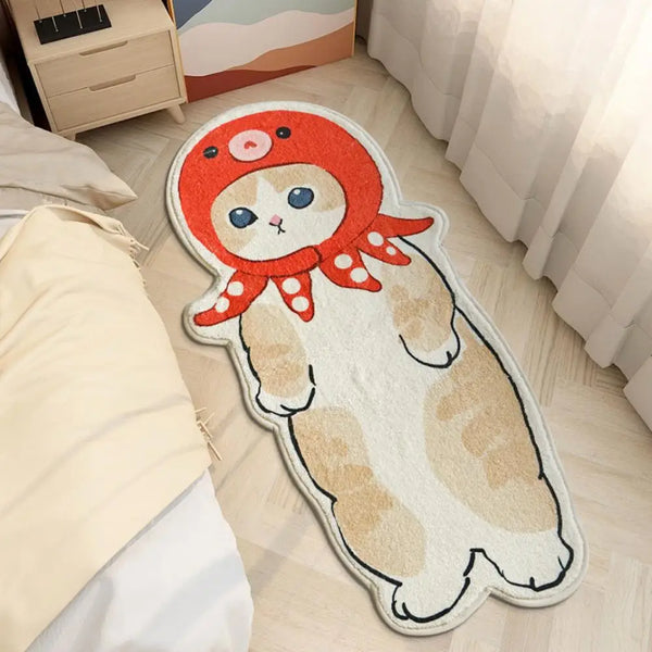 Niedliche Katze Selfie Teppich für Schlafzimmer