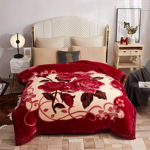 Doppellagige Gewichtet Decke mit Blumenmuster