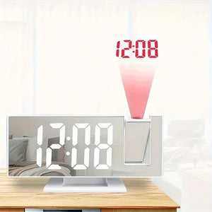 LED-Spiegelprojektionswecker mit drehbarem Projektor