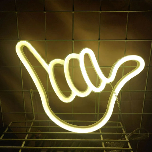 Frieden Hand LED Neon Wandleuchte
