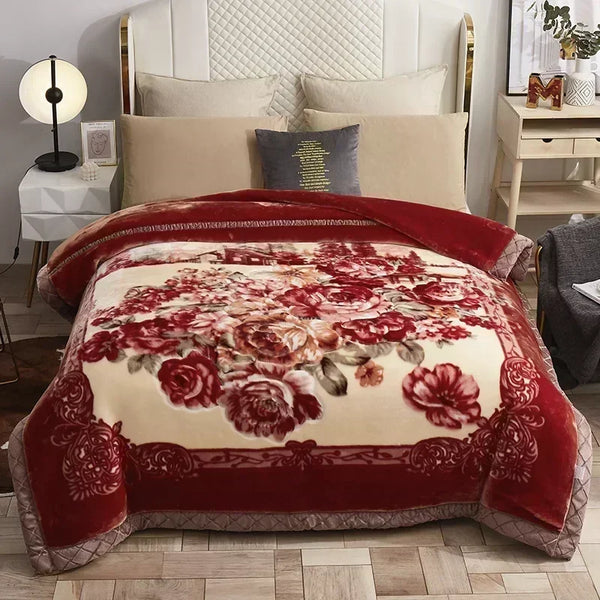 Doppellagige Gewichtet Decke mit Blumenmuster