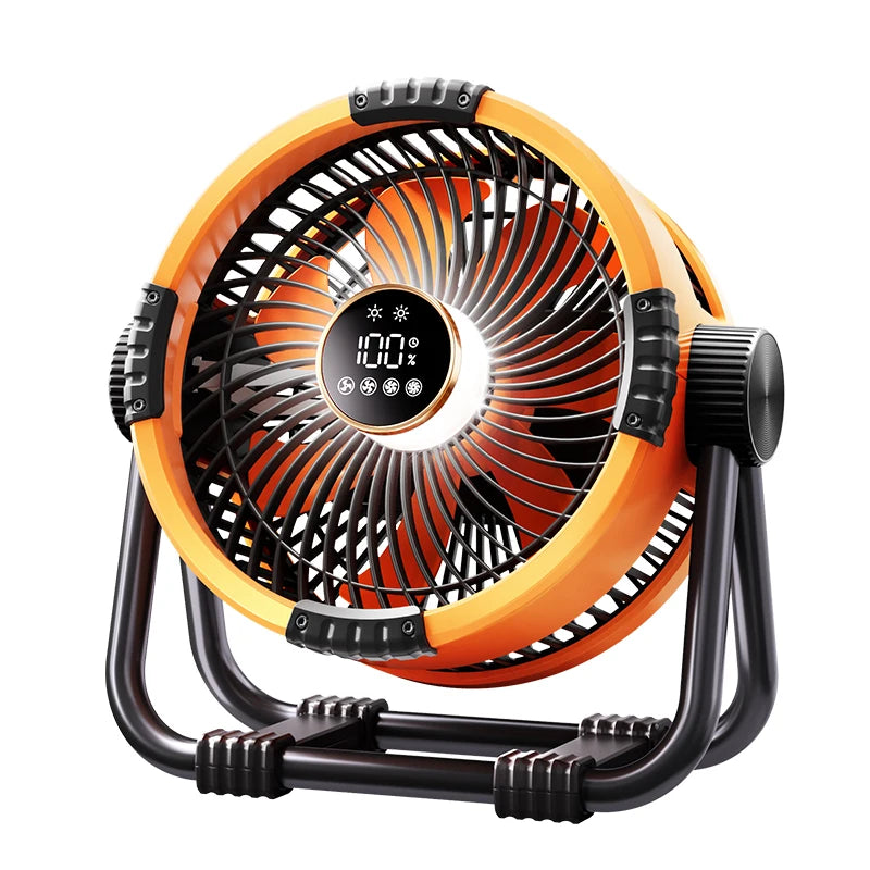 Wiederaufladbarer kabelloser Tischventilator mit LED-Anzeige