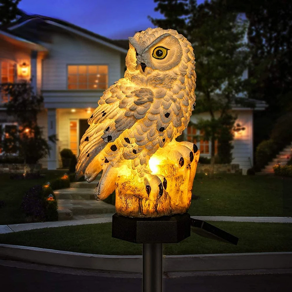 Charmante LED Solar Eule Gartenlampe