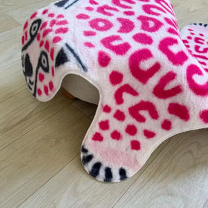 Rosa Weicher Anti-rutsch-teppich Mit Leopardenmuster