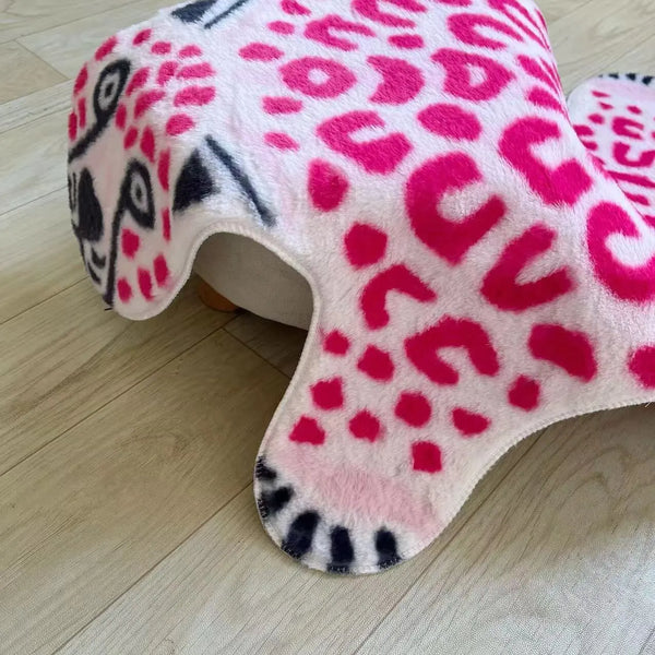 Rosa Weicher Anti-rutsch-teppich Mit Leopardenmuster