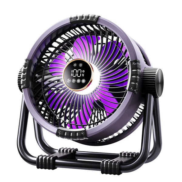 Wiederaufladbarer kabelloser Tischventilator mit LED-Anzeige