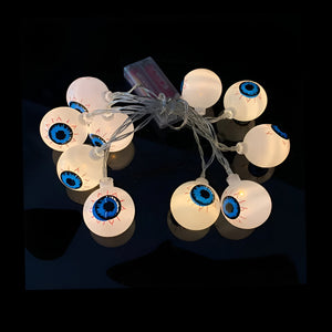 Gruselige Halloween Deko LED Augapfel Lichterkette