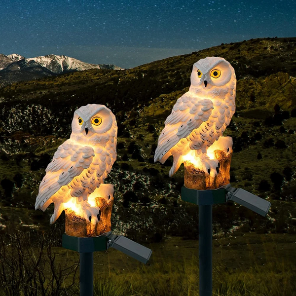 Charmante LED Solar Eule Gartenlampe