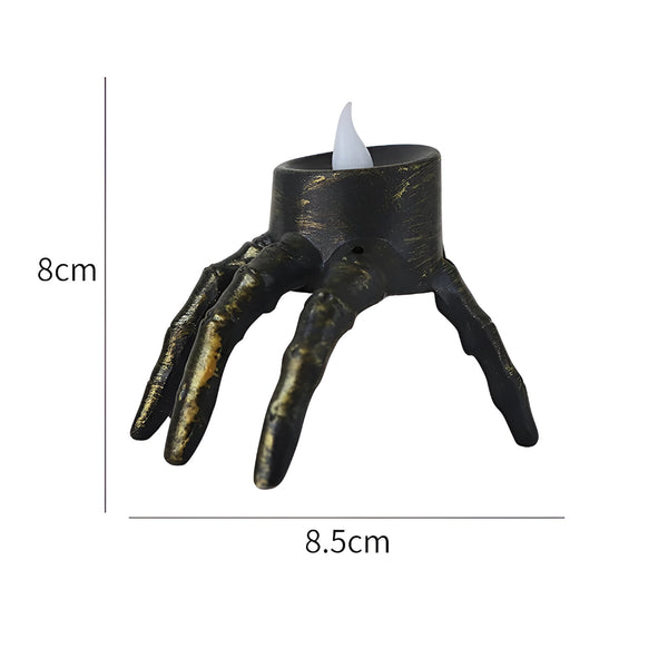 Gruselige Skelett Hand LED Kerze Halloween Deko