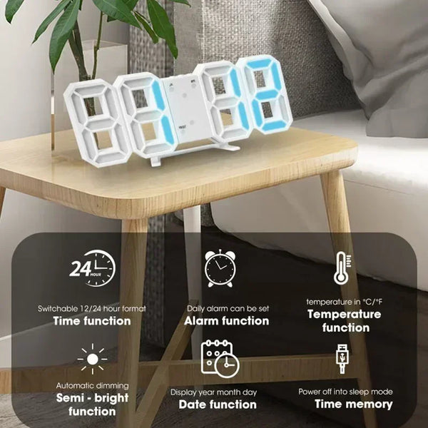 3D-LED-Wecker mit moderner Digitalanzeige