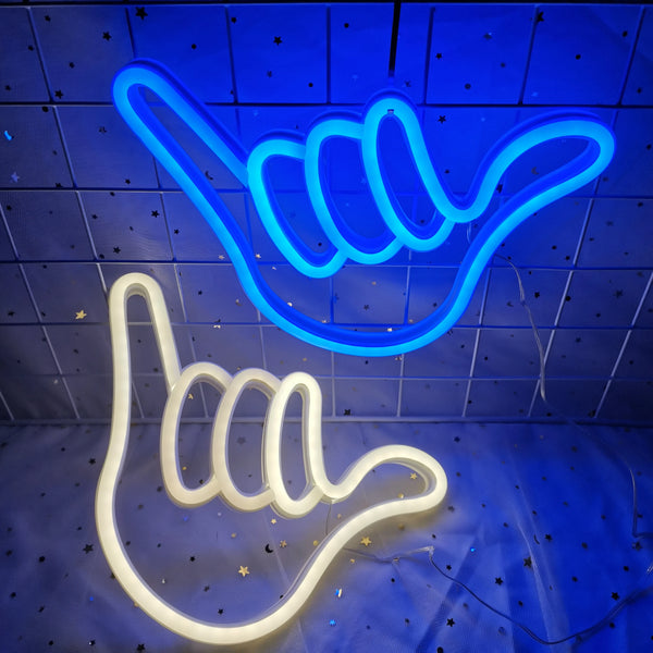 Frieden Hand LED Neon Wandleuchte