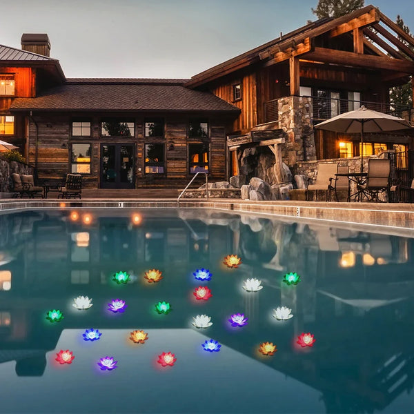 Moderne LED-Lotus-Schwimmleuchte