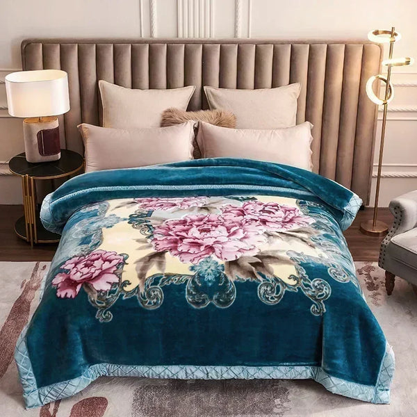 Doppellagige Gewichtet Decke mit Blumenmuster