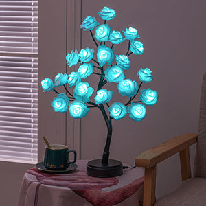 Rosenblüten-LED-Baum-Tischlampe
