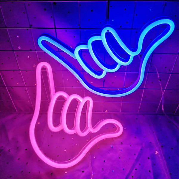 Frieden Hand LED Neon Wandleuchte