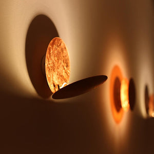 LED Wandleuchte Innen mit Drehbaren Goldenen Scheiben für Warmes Licht