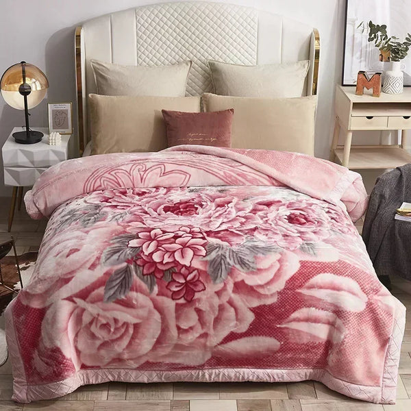 Doppellagige Gewichtet Decke mit Blumenmuster