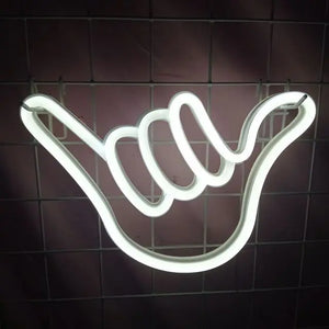 Frieden Hand LED Neon Wandleuchte
