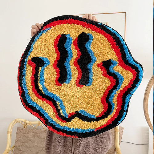 Runder Weicher Teppich Mit Smiley