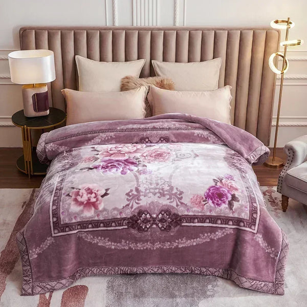 Doppellagige Gewichtet Decke mit Blumenmuster