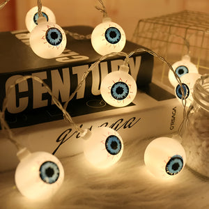 Gruselige Halloween Deko LED Augapfel Lichterkette