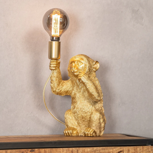 Moderne Goldene Affen-LED-Blumen-Tischlampe