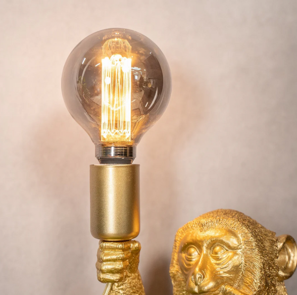 Moderne Goldene Affen-LED-Blumen-Tischlampe