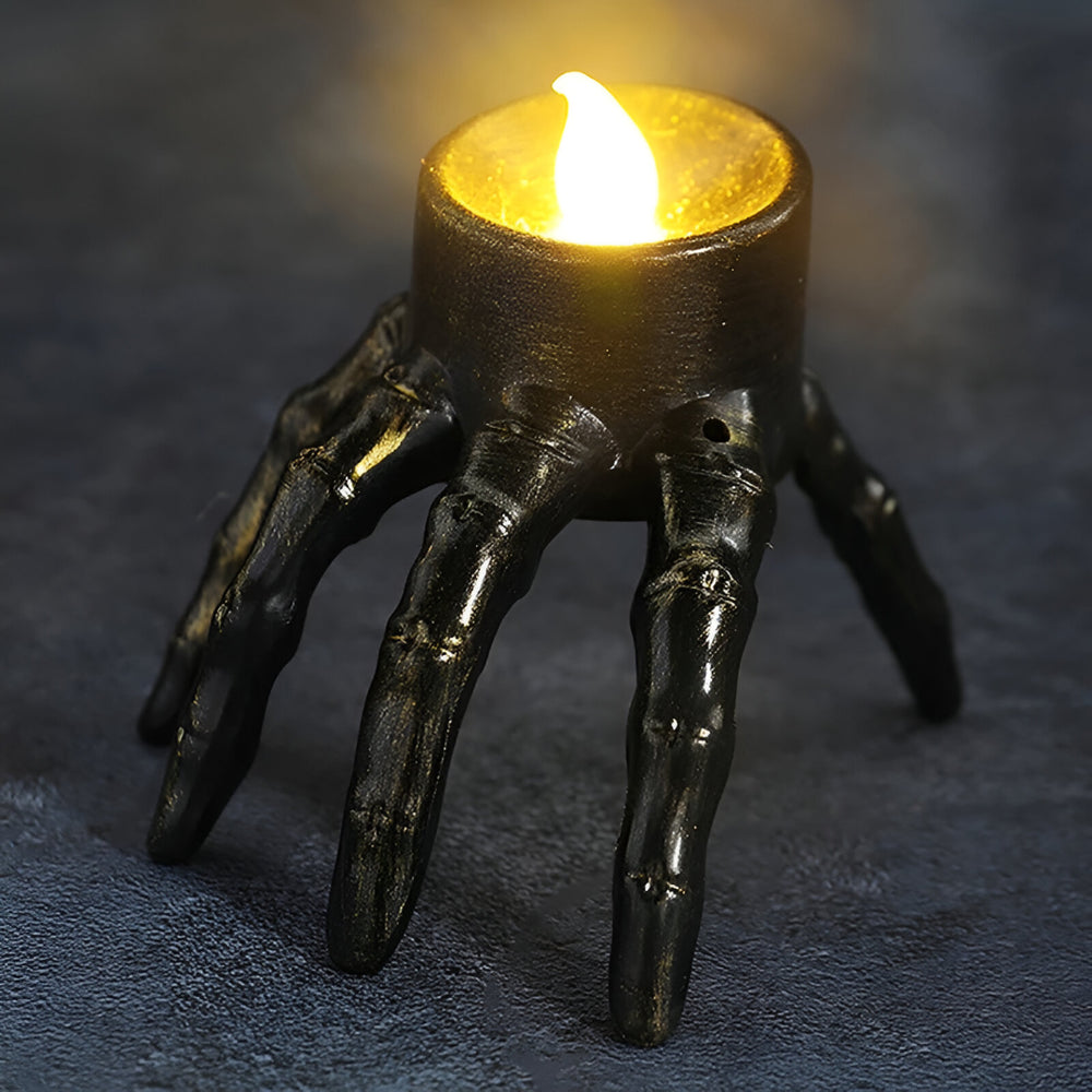 Gruselige Skelett Hand LED Kerze Halloween Deko